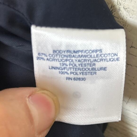 Land's End OUtfitters womens 14 boho twill blue white midi skirt cute fringe - Picture 6 of 6